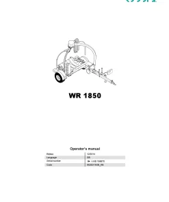 Kubota WR1850 Bale wrapper 2015 GB Operation Maintenance Manual PDF download