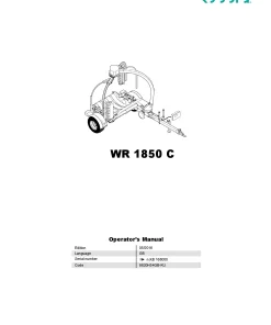 Kubota WR1850 C Bale wrapper 2016 GB Operation Maintenance Manual PDF download