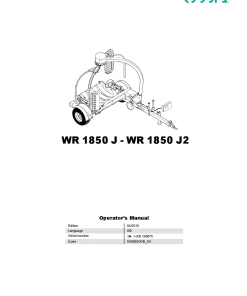Kubota WR1850 J-J2 Bale wrapper 2015 Operation Maintenance Manual PDF download
