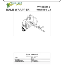 Kubota WR1850 J-J2 Bale wrapper 2017 Operation Maintenance Manual PDF download