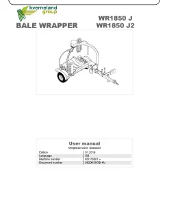 Kubota WR1850 J-J2 Bale wrapper 2019 Operation Maintenance Manual PDF download
