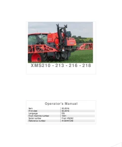 Kubota XMS -210 213 216 218 Sprayers Mounted 2016 Operation Maintenance Manual PDF download