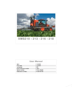 Kubota XMS -210 213 216 218 Sprayers Mounted 2020 Operation Maintenance Manual PDF download