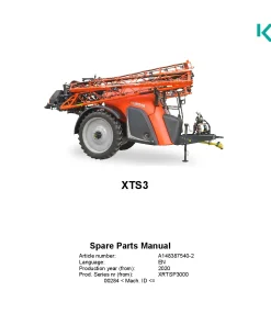 Kubota XTS3 Sprayers Trailed 2020 Sn 00284- Parts Manual Catalog Pdf Download