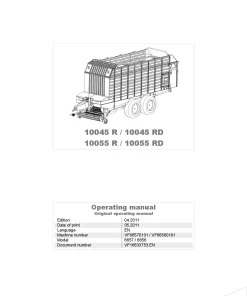 Kverneland 10045R(D) 10055R(D) Loader wagon 2011 Operation Maintenance Manual PDF download