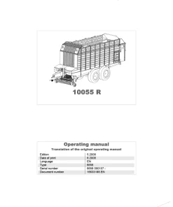 Kverneland 10055R Loader wagon 2008 Operation Maintenance Manual PDF download