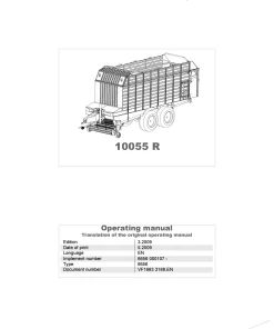 Kverneland 10055R Loader wagon 2009 Operation Maintenance Manual PDF download