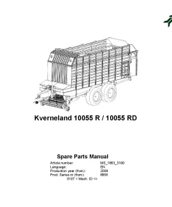 Kverneland 10055R(D) Loader wagon 2008 Parts Manual Catalog Pdf Download