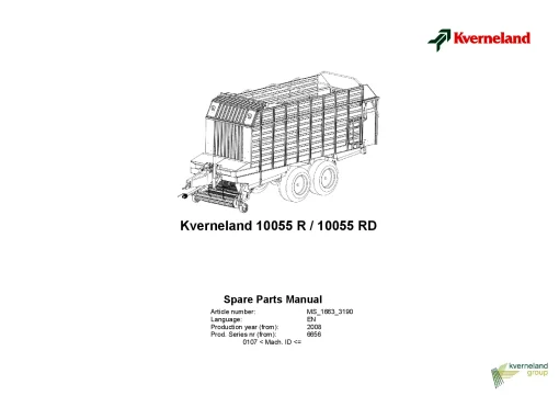 Kverneland 10055R(D) Loader wagon 2008 Parts Manual Catalog Pdf Download