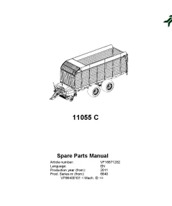 Kverneland 11055 C Loader wagon 2011 Parts Manual Catalog Pdf Download