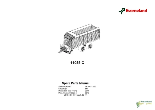 Kverneland 11055 C Loader wagon 2011 Parts Manual Catalog Pdf Download