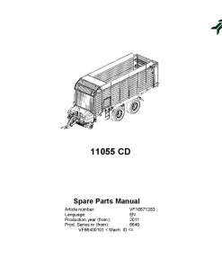 Kverneland 11055 CD Loader wagon 2011 Parts Manual Catalog Pdf Download