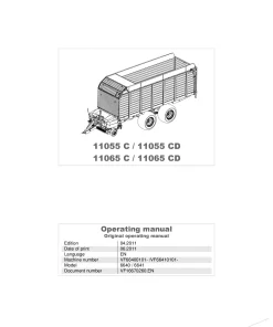 Kverneland 11055C(D) 11065C(D) Loader wagon 2011 Operation Maintenance Manual PDF download