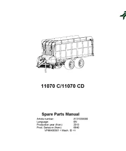 Kverneland 11070C(D) Loader wagon 2013 Parts Manual Catalog Pdf Download