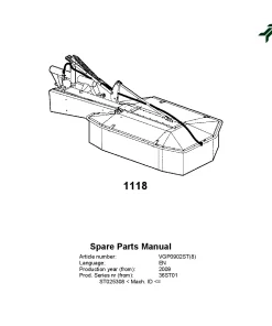 Kverneland 1118 Mower Conditioner 2009 Parts Manual Catalog Pdf Download