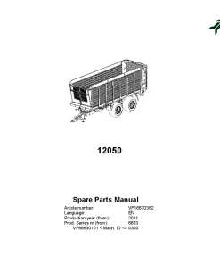 Kverneland 12050 Silage equipment 2011 Parts Manual Catalog Pdf Download