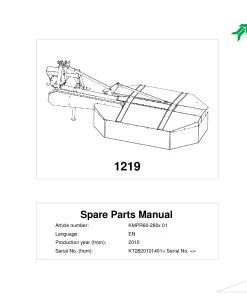 Kverneland 1219 Mower Conditioner 2010 Parts Manual Catalog Pdf Download