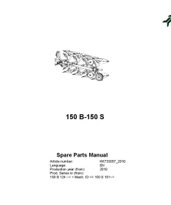 Kverneland 150B 150S Ploughs Reversible Mounted 2010 Parts Manual Catalog Pdf Download
