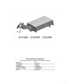 Kverneland 2316M 2320M 2324M Mower -Disc-Plain 2018 Operation Maintenance Manual PDF download