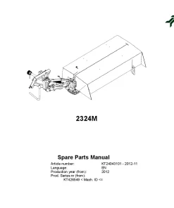 Kverneland 2324M Mower Disc Plain 2012 Sn KT426549 Parts Manual Catalog Pdf Download