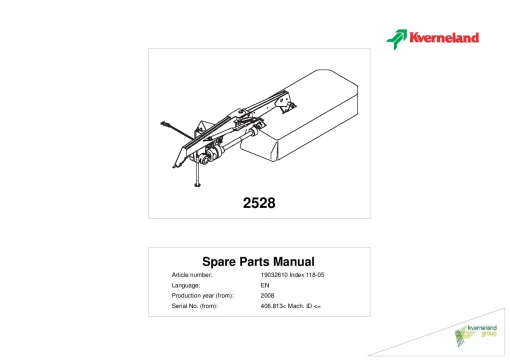 Kverneland 2528 Mower Disc Plain 2008 Parts Manual Catalog Pdf Download