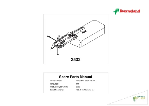 Kverneland 2532 Mower Disc Plain 2008 Parts Manual Catalog Pdf Download
