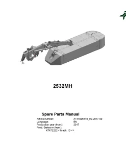Kverneland 2532MH Mower Disc Plain 2017 Parts Manual Catalog Pdf Download