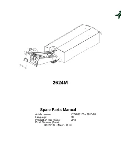 Kverneland 2624M Mower Disc Plain 2013 Parts Manual Catalog Pdf Download