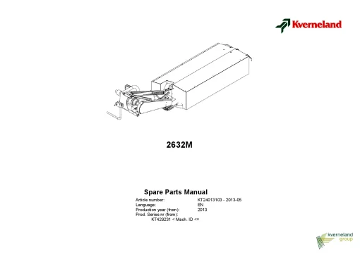 Kverneland 2632M Mower Disc Plain 2013 Parts Manual Catalog Pdf Download
