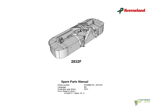 Kverneland 2832F Mower Disc Plain 2013 Parts Manual Catalog Pdf Download