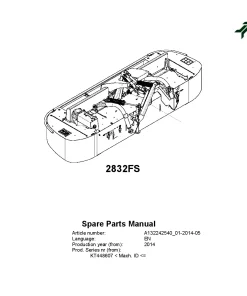 Kverneland 2832FS Mower Disc Plain 2014 Parts Manual Catalog Pdf Download