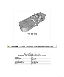 Kverneland 2832FS Mower Disc Plain 2015 Operation Maintenance Manual PDF download