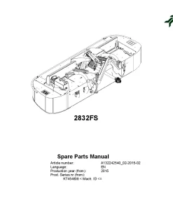 Kverneland 2832FS Mower Disc Plain 2015 Parts Manual Catalog Pdf Download