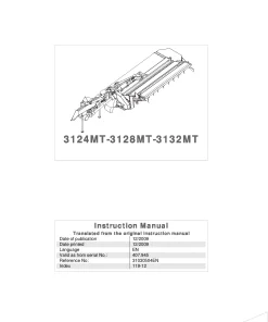 Kverneland 3124 3128 3132 -MT Mower Conditioner 2009 Operation Maintenance Manual PDF download