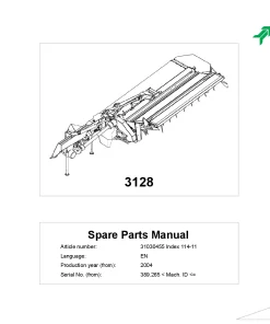 Kverneland 3128 Mower Conditioner 2004 Parts Manual Catalog Pdf Download