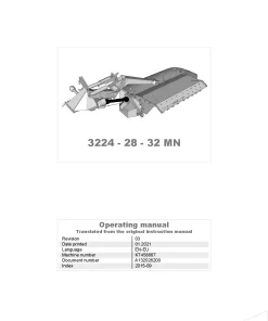 Kverneland 3224 3228 3232-MN Mower Conditioner 2015 Operation Maintenance Manual PDF download