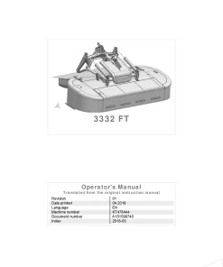 Kverneland 3332FT Mower Conditioner 2018 Operation Maintenance Manual PDF download