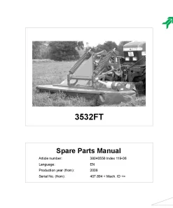 Kverneland 3532FT Mower Conditioner 2008 Parts Manual Catalog Pdf Download