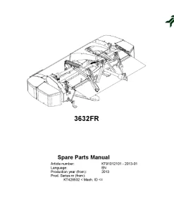 Kverneland 3632FR Mower Conditioner 2013 Parts Manual Catalog Pdf Download