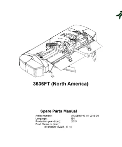 Kverneland 3636FT Mower Conditioner 2015 North America Parts Manual Catalog Pdf Download