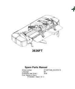 Kverneland 3636FT Mower Conditioner 2016 Parts Manual Catalog Pdf Download