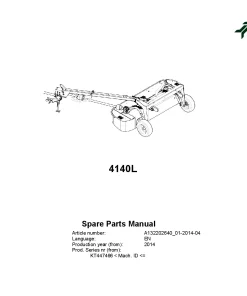 Kverneland 4140L Mower Disc Plain 2014 Parts Manual Catalog Pdf Download