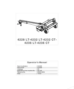 Kverneland 4228 4232 4236-LR 4232 4236-CT Mower Conditioner 2008 Operation Maintenance Manual PDF download