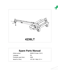 Kverneland 4236LT Mower Conditioner 2009 Sn 410185- Parts Manual Catalog Pdf Download