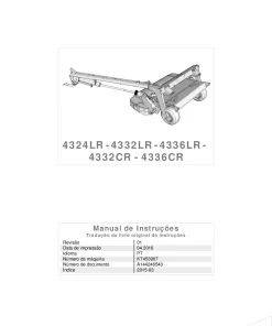 Kverneland 4324 4332 4336-LR 4332 4336-CR Mower Conditioner 2015 Operation Maintenance Manual PDF download