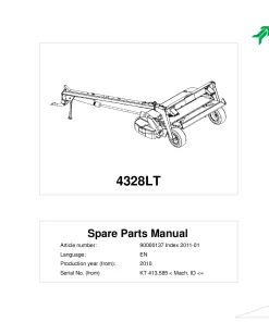 Kverneland 4328LT Mower Conditioner 2010 Sn 413585- Parts Manual Catalog Pdf Download