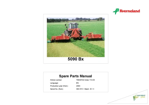 Kverneland 5090 Bx Accessories Mowers 2004 Parts Manual Catalog Pdf Download