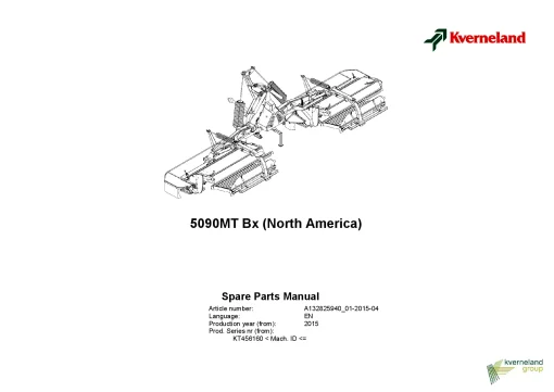Kverneland 5090MT Bx Mower Conditioner 2015 North America Parts Manual Catalog Pdf Download