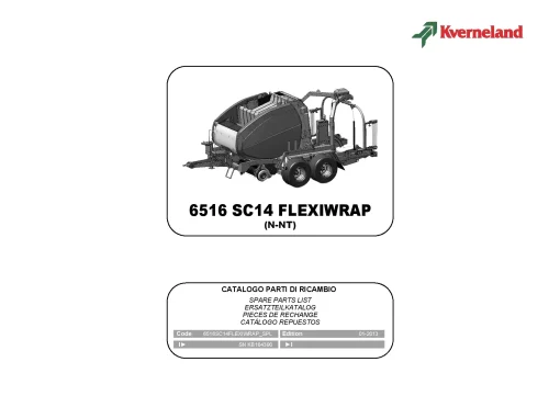 Kverneland 6516 SC14 Flexiwrap (N-NT) Baler -wrapper 2013 Parts Manual Catalog Pdf Download