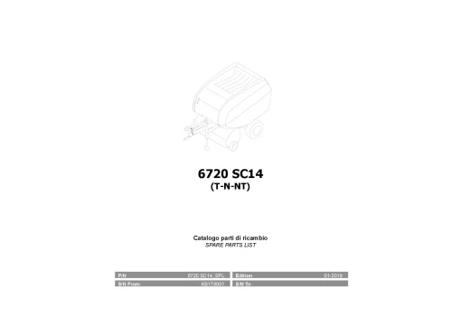 Kverneland 6720 SC14 Balers Round 2019 Parts Manual Catalog Pdf Download